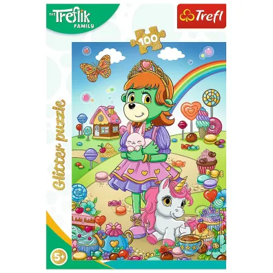 Puzzle 100 el. Glitter. Brokatowa Trefliki
