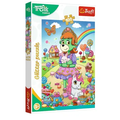 Puzzle 100 el. Glitter. Brokatowa Trefliki