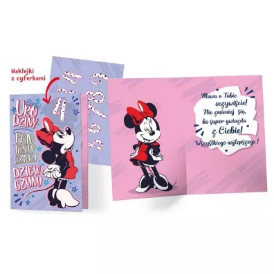 Kukartka Karnet B6 DSK-020 Urodziny Myszka Minnie (wymienne cyfry)