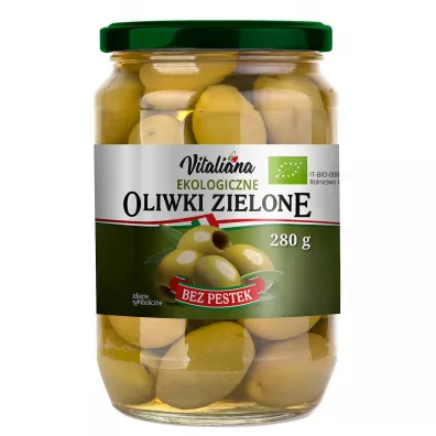 Vitaliana Oliwki zielone drylowane w zalewie 280 g Bio