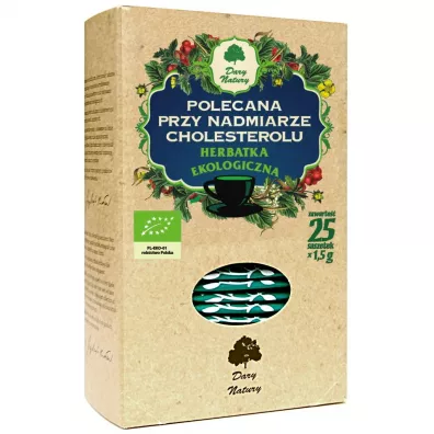 Dary Natury Herbatka polecana przy nadmiarze cholesterolu 25 x 1,5 g Bio