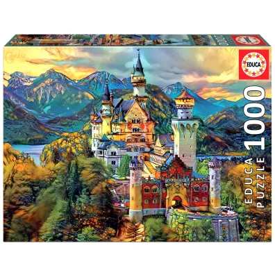 Puzzle 1000 el. Zamek Neuschwanstein, Niemcy Educa