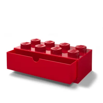 Szufladka na biurko klocek LEGO Brick 8 Czerwona