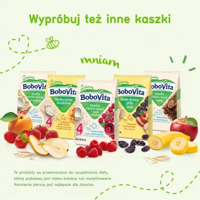 BoboVita Smaczna Kolacja Kaszka mleczno-ryowa 3 owoce po 6 miesicu 230 g