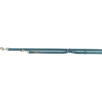 Trixie Premium, Smycz regulowana, dla psa, ta�ma, petrol, M-L: 2.00 m/20 mm 2 m
