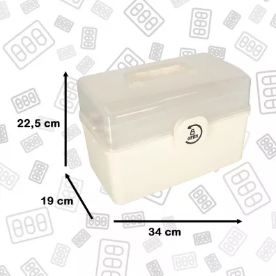 Organizer na leki pojemnik pude�ko kasetka apteczka du�y XXL na zamek skrzynka 34,5x23x22 cm