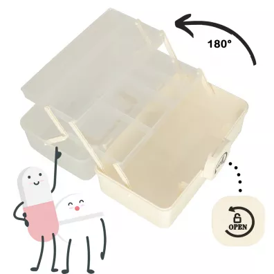 Organizer na leki pojemnik pude�ko kasetka apteczka du�y XXL na zamek skrzynka 34,5x23x22 cm