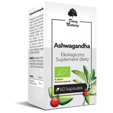 Dary Natury Ashwagandha (520 mg) Suplement diety 60 kaps. Bio