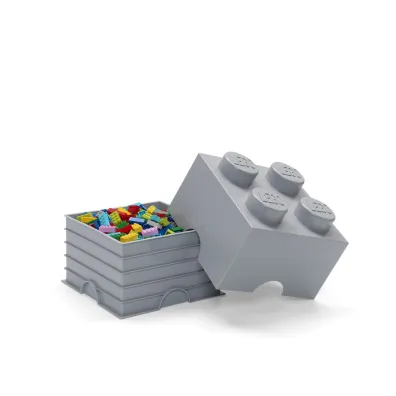 Pojemnik klocek LEGO Brick 4 Szary