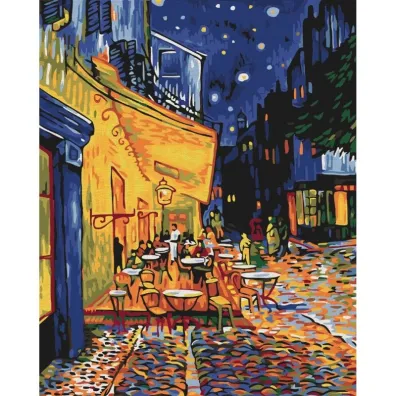 Brushme Malowanie po numerach - Nocna kawiarnia w Arles Vincent van Gogh 40x50cm