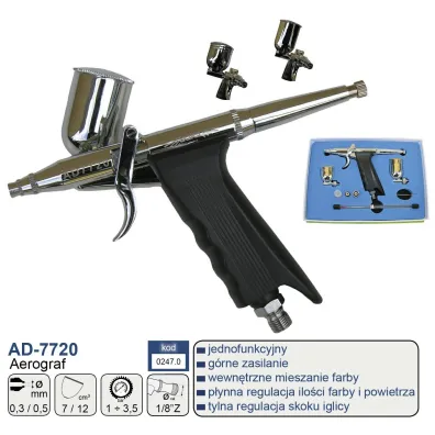 Aerograf pistoletowy 0,5+0,3 ad-7720