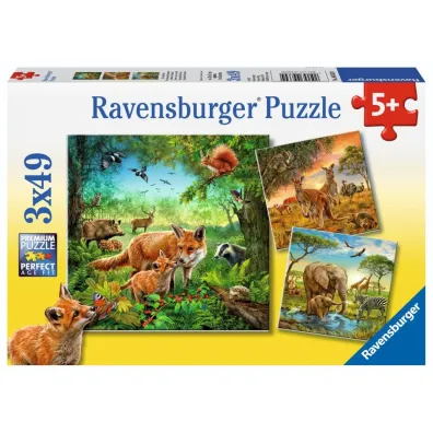 Puzzle 3x49 Animals of the Earth Ravensburger