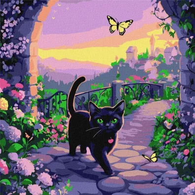 Ideyka Malowanie po numerach - Wr�kowy kot 40x40cm