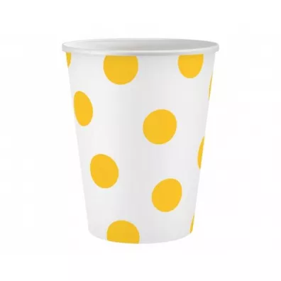 Godan Kubeczki papierowy Groszki ��te 250ml 6 szt.