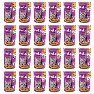 Whiskas Mokra karma dla kota z kurczakiem w galaretce puszka Zgrzewka (29.03.2025) 24 x 400 g