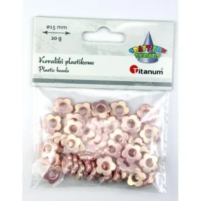 Titanum Koraliki plastikowe kwiatki 15mm, 20g