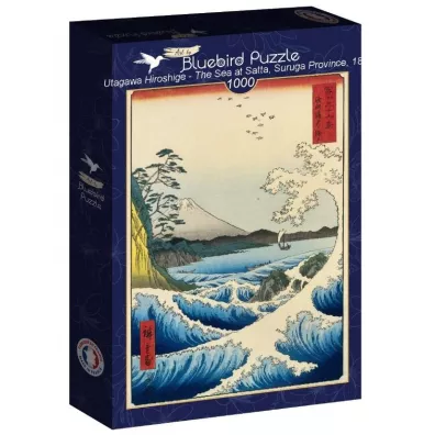 Puzzle 1000 el. Widok na morze w Satta, Hiroshige Bluebird Puzzle