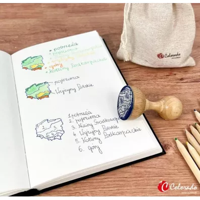 Stempel mapa Polski - pasy rze�by terenu Colorado