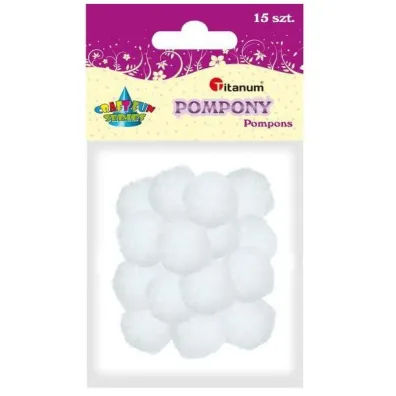 Titanum Pompony poliestrowe bia�e 18mm
