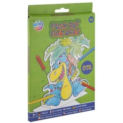 Obrazki wypychane do malowania Dinozaur 12 arkuszy