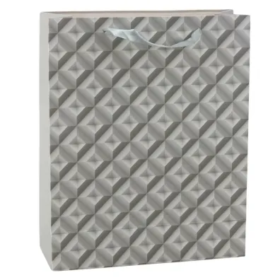 LeanToys Torebka prezentowa 3D szara 32x26x105cm