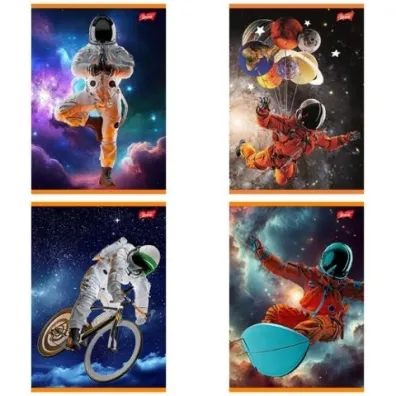 St. Majewski Paczka Zeszyt A5 32k.krata Spaceman mix pakiet 15 sztuk
