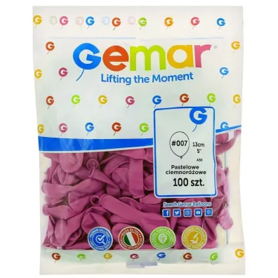 Godan Balony A50 pastel 5" ciemnor�owe 07 100 szt.