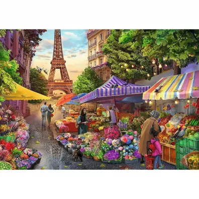 Puzzle 1000 el. Targ kwiatowy, Pary� Trefl