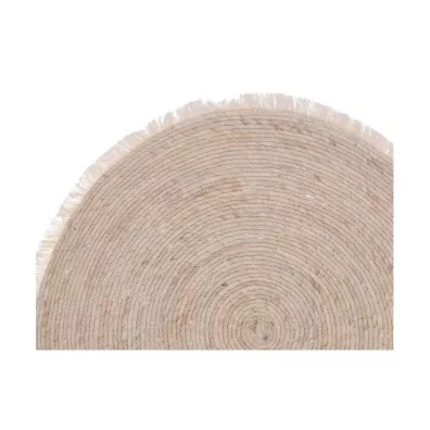 Dywan jutowy okrgy z frdzlami 80 cm