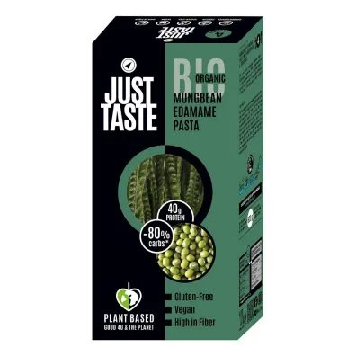 Just Taste Makaron proteinowy (z soi edamame i fasoli mung) fettuccine bezglutenowy 250 g Bio