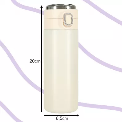 Kubek bidon termiczny z ustnikiem termos LED 350ml be�owy