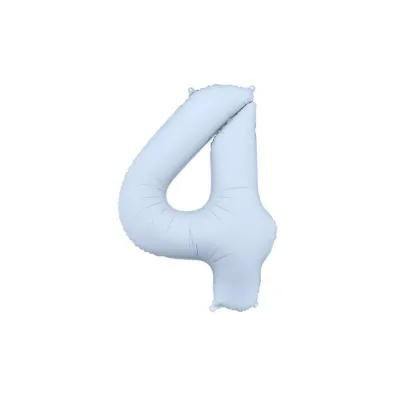 PartyDeco Balon foliowy cyfra 4 86cm mglisty niebieski