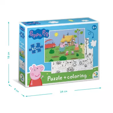 Puzzle 60 el. Peppa Pig 2 in 1 Dodo