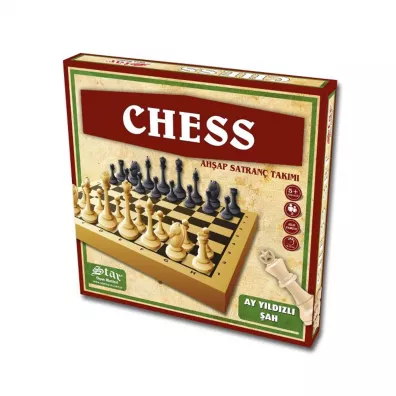 Wooden Chess Set, szachy na drewnianej planszy Star