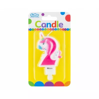 Godan �wieczka cyferka 2 z Jednoro�cem PF-SCJ2 7,8 cm