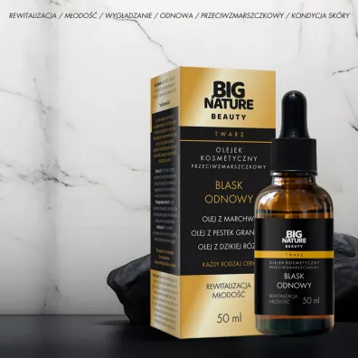 Big Nature Olejek przeciwzmarszczkowy do twarzy Blask Odnowy (olej z marchwi, granatu, ry) 50 ml