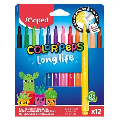 Flamastry Long Life 12kol MAPED