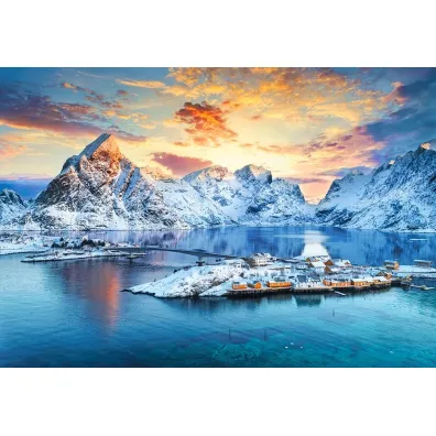 Puzzle 1000 el. Sunrise on Sakrisoy, Lofoten Castorland