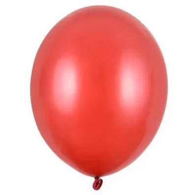 PartyDeco Balony Strong Metallic Poppy Red 30 cm 10 szt.