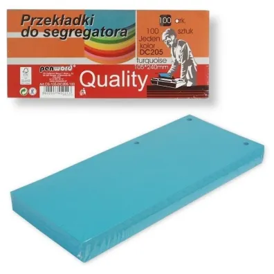 Penword Przek�adki do segregatora turquise 100 szt.