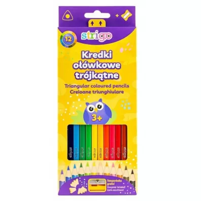 Strigo Kredki o��wkowe tr�jk�tne 12 szt.