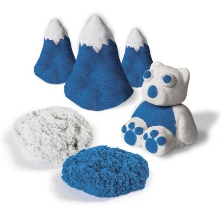 Kinetic Sand Build. Piasek konstrukcyjny 2 kolory niebieski-biay 454g Spin Master