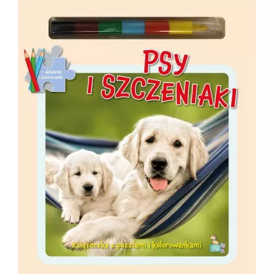 Psy i szczeniaki. Ksi��eczki z puzzlami, kolorowankami i kolorow� kredk�