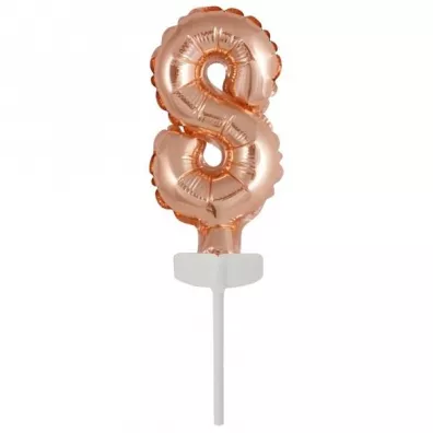 Amscan Balon foliowy mini cyfra 8 r�owe z�oto 6,5x12cm