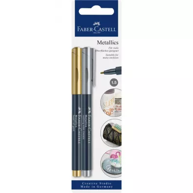 Faber-Castell Pisak metaliczny Metallics srebrny, zoty 2 szt.