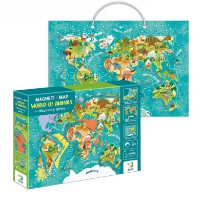 Mapa magnetyczna mapa wiata zwierzt