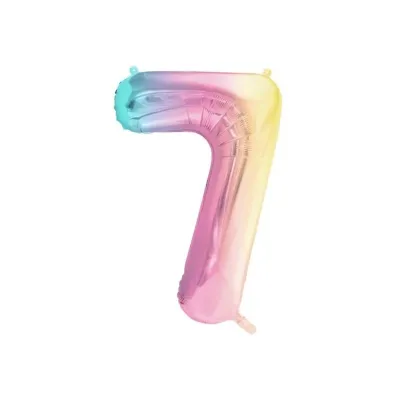 PartyDeco Balon foliowy 7 pastelowy t�czowy 86cm