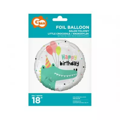 Godan Balon foliowy Krokodylek Happy Birthday 45cm