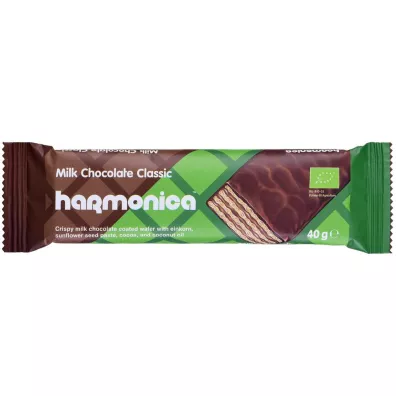 Harmonica Wafelek z kremem mleczno - kakaowym w polewie z mlecznej czekolady 40 g Bio