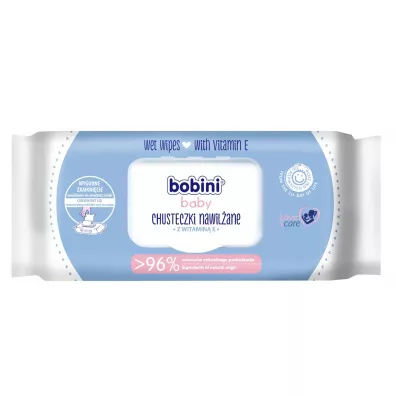 Bobini Baby chusteczki nawil�ane z witamin� E dla dzieci i niemowl�t 60 szt.